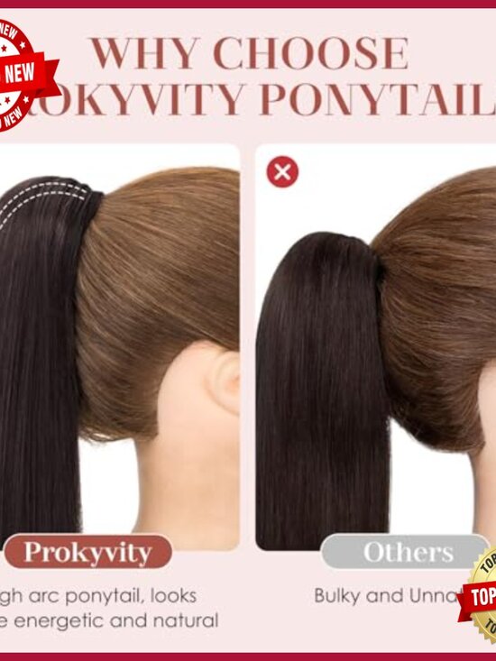 Human Hair Ponytail Extension with Claw Clip, 14 Inch, 105g main image 7